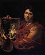 Adriaen van der werff Self-Portrait with a Portrait of his Wife,Margaretha van Rees,and their Daughter,Maria oil painting reproduction
